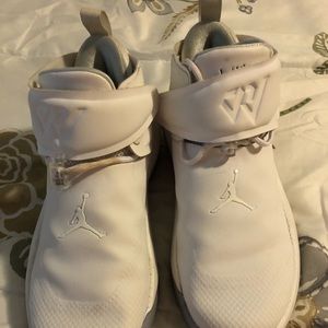 Youth Size 5Y used white Jordan’s